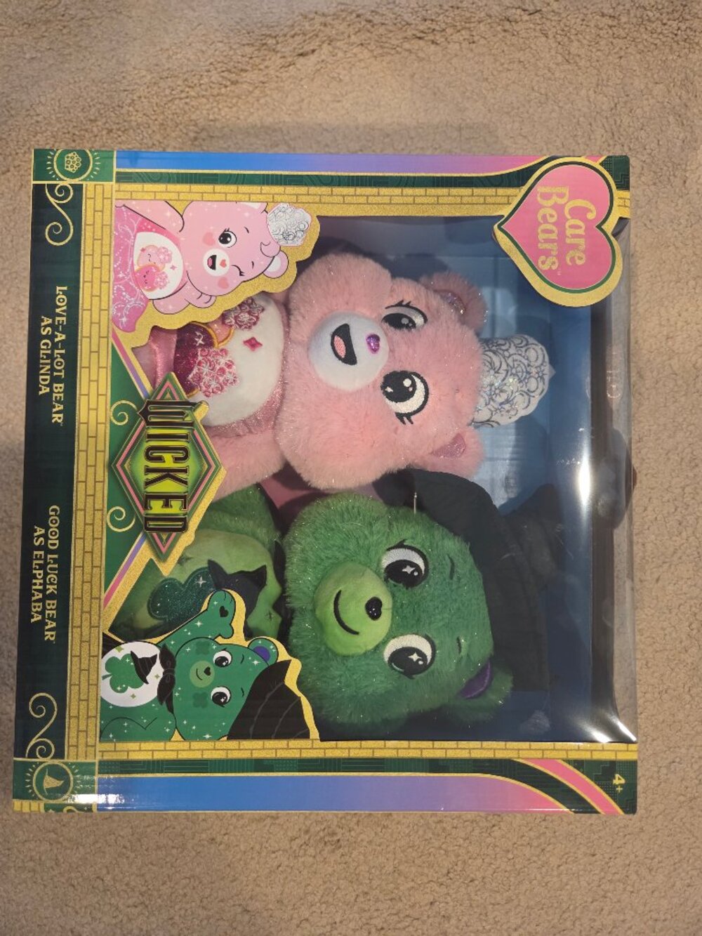 Care Bears NWT Glinda Elphaba Wicked Stuffed Bear Set